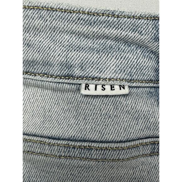 Risen Jeans Women's Sequin Peek-A Boo Wide Leg Stretch Denim Jeans - 15 (32x28) - Picture 4 of 8